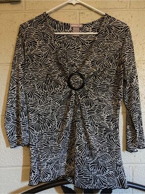 Black and Off-White Blouse